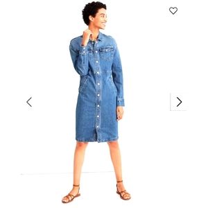 Madewell Blue Denim Midi Dress